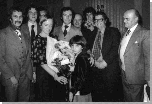 Here I am in '76 at a dinner with among others Roger Marshall, John Williams, Steve Parrish, Chas Wilkinson of Cadwell Park, John Brown and Chris Carter